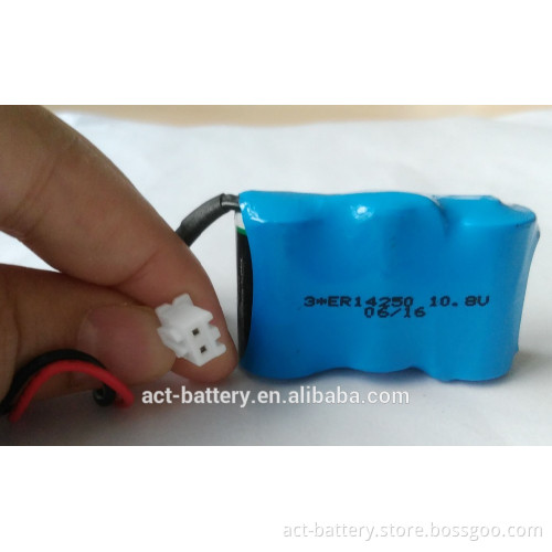 2016 3*ER14250 10.8V 1/2AA Lithium Battery Pack with JST PHR-2 XH-2P Connector